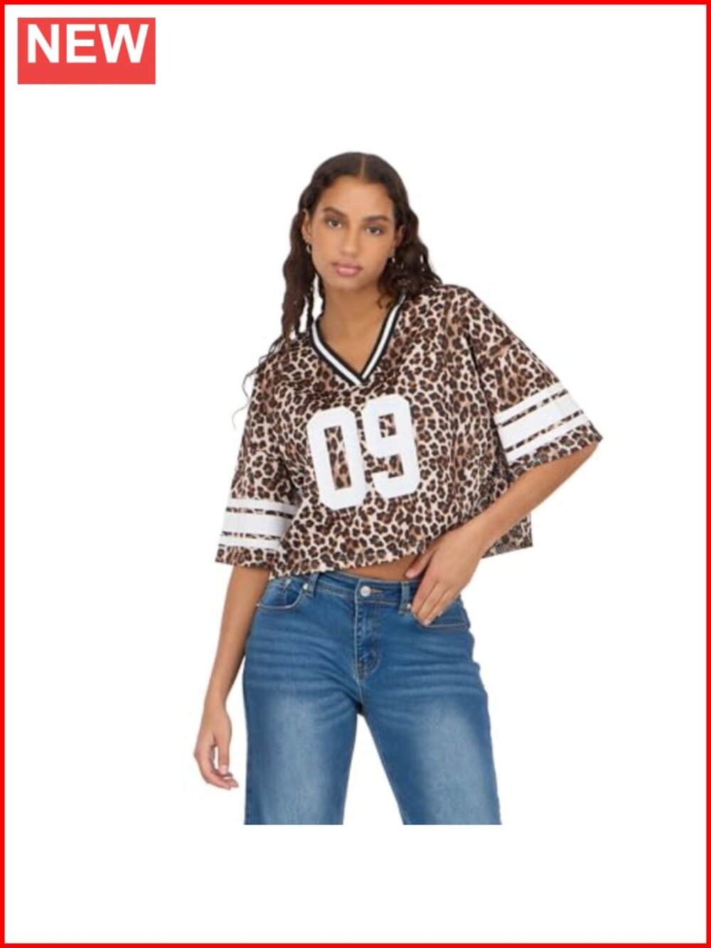 Mesh Cropped Boxy Football Tee with Screens